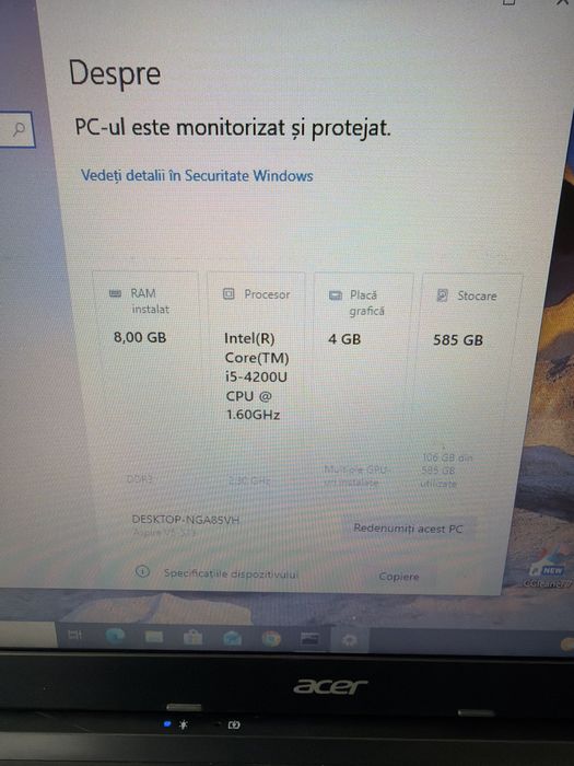 Laptop Acer Slim i5 8g 128g ssd 500g hdd gt750 4g 15.6