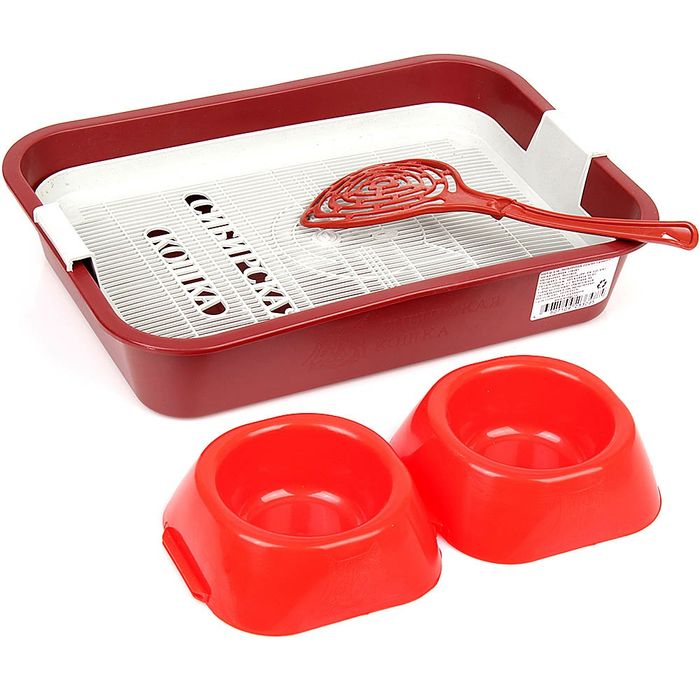 Лоток в наборе с 2 мисками и совочком