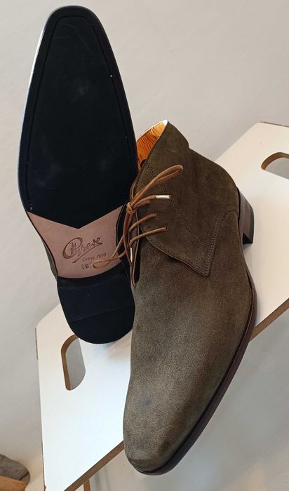 Ghete chukka 42 42.5 43 de lux GREVE NOI lucrate manual piele naturala