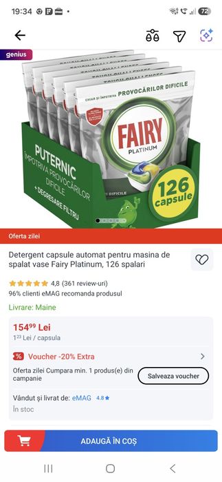 Vand capsule pentru masina de spalat vase