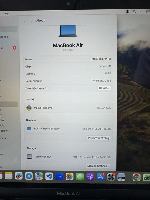 MacBook Air 13” M1 (2020), 512 GB