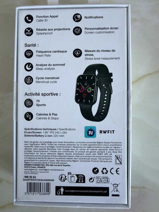 Smartwatch BigBen SquareBlack