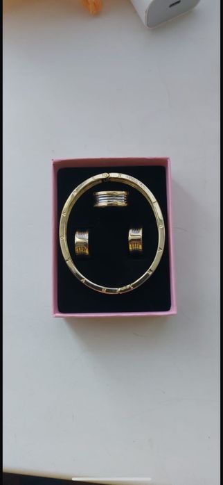 Комплект серги кольцо браслет