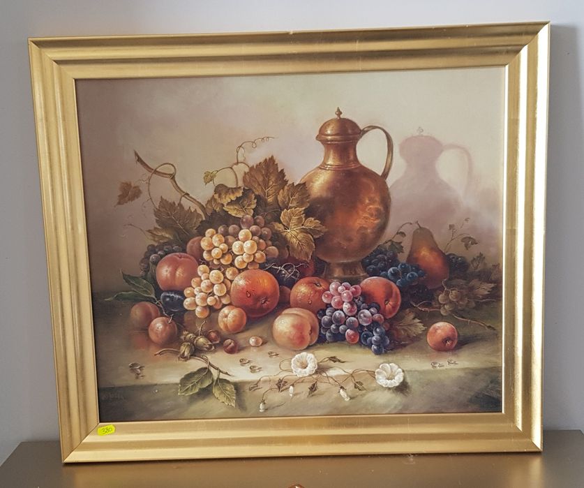 Tablou vechi pictură pe pânză cu semnătură
