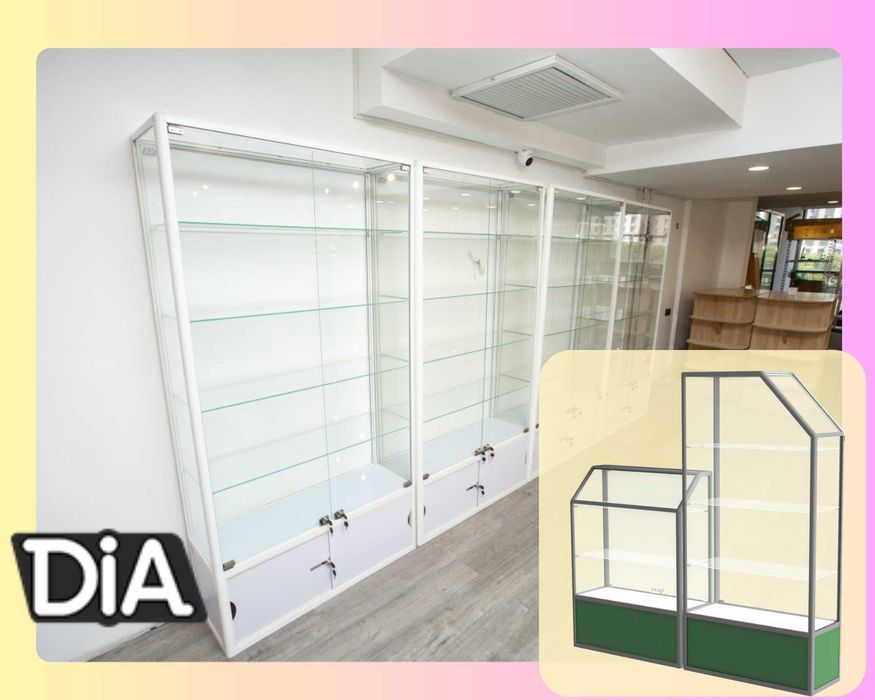 Прилавок витрина из профиля и стекла, торговые витрины для магазина