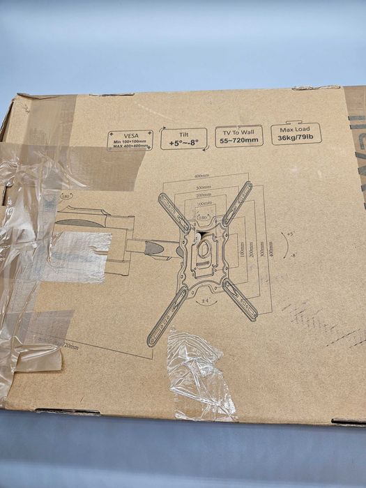 Стойка за TV с дълго рамо 72 см,с наколон,телевизори 26"–65", до 36 кг