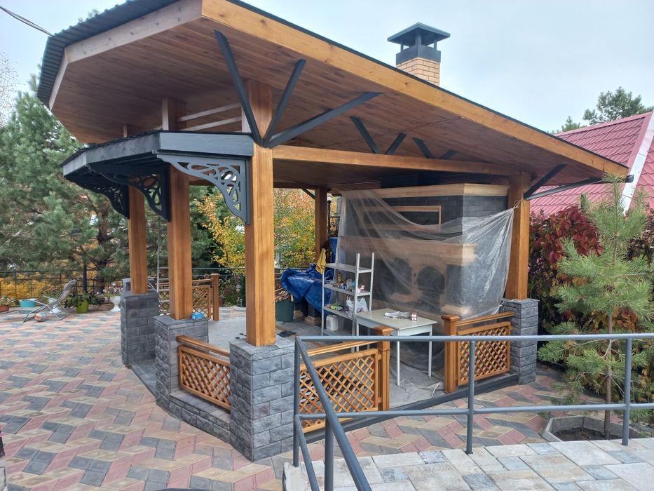 Дома,,беседки,навесы,летники-каркасные,крыши