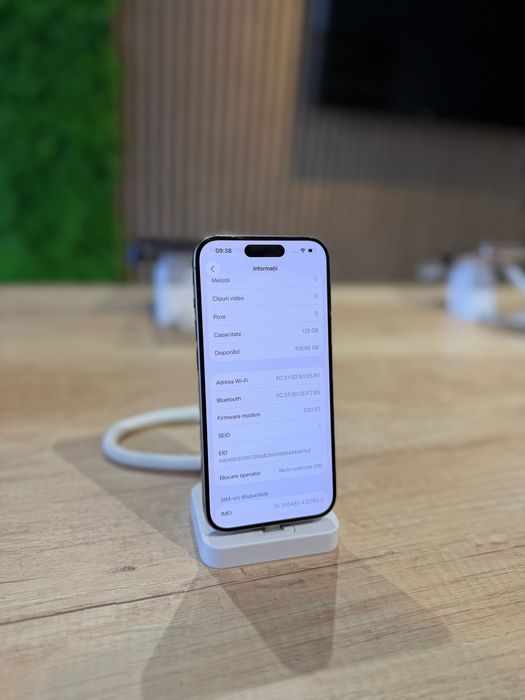 **ATS GSM**iPhone 15 PRO 128Gb Natural/Baterie100%/Fact+Gar 12 luni
