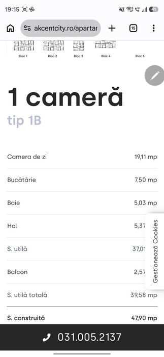 Garsoniera Akcent City Bucureștii Noi
