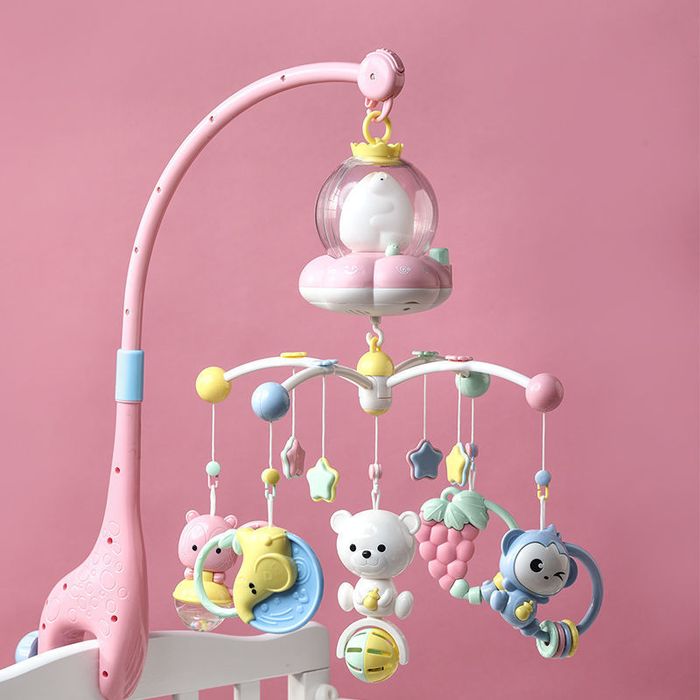 Carusel muzical bebe, IControl tactil, Melodii si Lumini, Rotire 360°