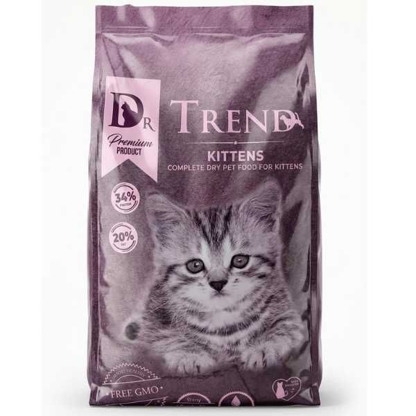 Пълноценна Суха Храна за Подрастващи Котенца - с Пиле- 15кг- Dr. Trend
