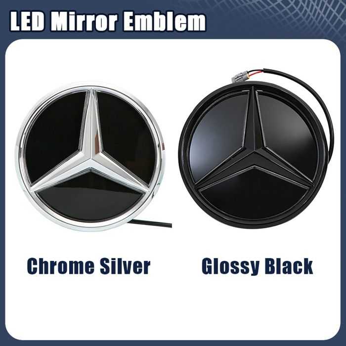 Emblema Logo Mercedes Luminata LED alb CLASA A C S SL CLA CLS GLA GLB