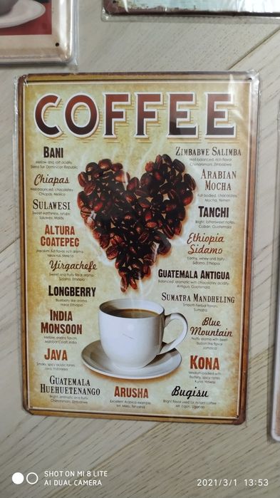 Plăcuțe decorative tema cafea