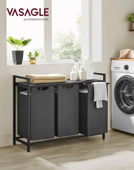 Кош за пране с рафт VASAGLE
