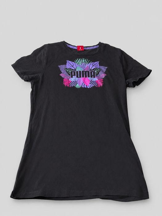 Tricou Puma damă negru cu imprimeu logo multicolor – M/L Original