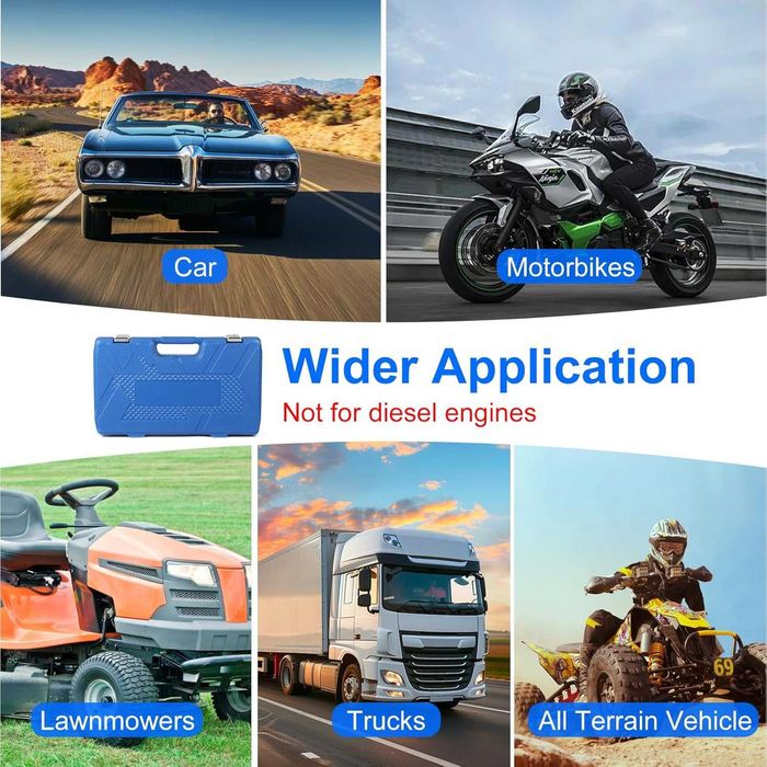 Тестер за компресия бензинови двигатели 0–300 PSI, комплект 11 ч.