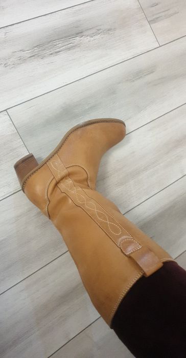 Cizme clarks piele naturala bej elastic pe gamba 38
