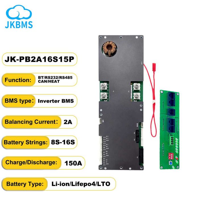 Smart BMS JK 150 A , 2 A egalizare PB2A16S15P 8S-16S, bluetooth, panouri