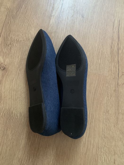 Дамски равни обувки ,,балеринки”- сини/ дънков цвят