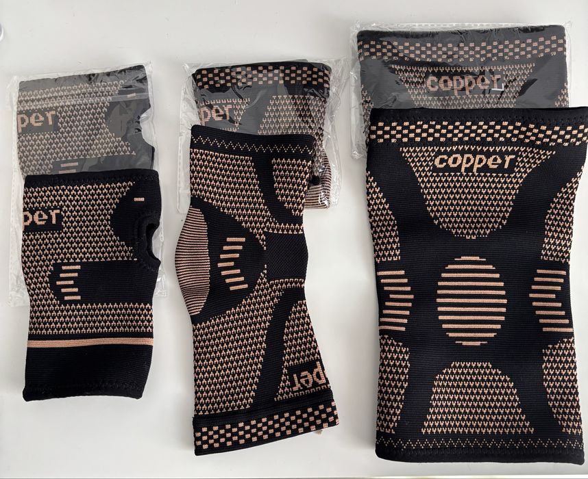 Set de 6 suporturi cupru- 2 genunchiere+ 2glezniere+ 2 incheietura