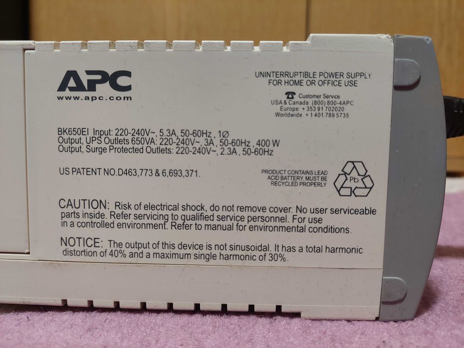 sursa camera APC BACK-UPS 650VA 400Watts 230V BK650EI neintreruptibila