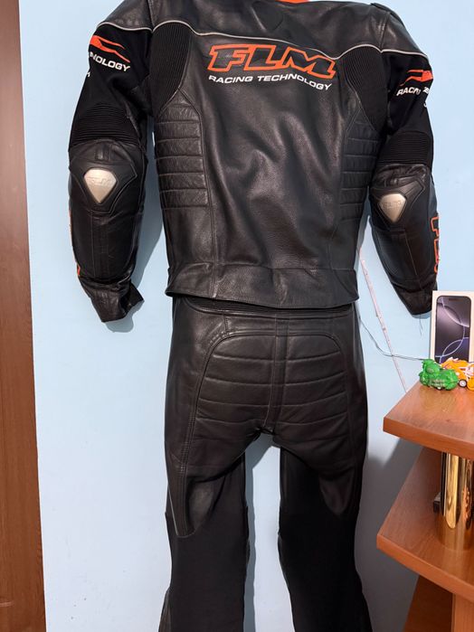 Costum moto piele FLM Racing Technology – 2 piese