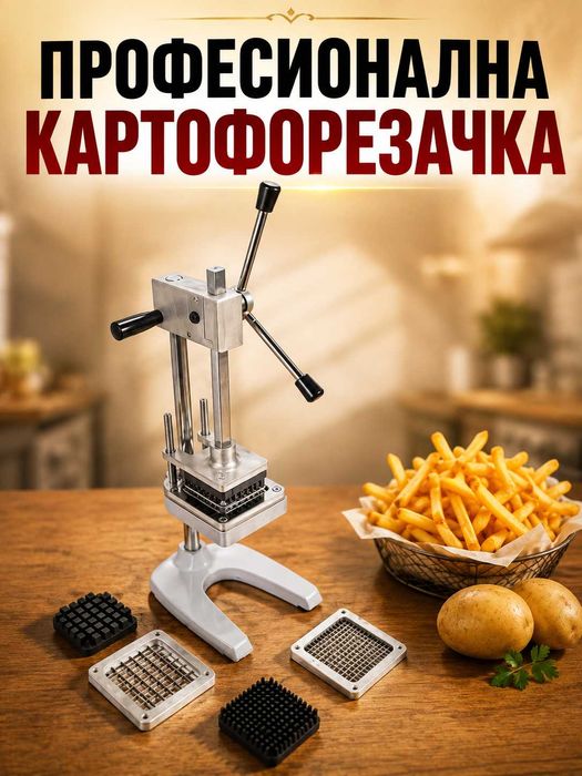 Картофорезачка професионална - 2 модела с комплект ножове