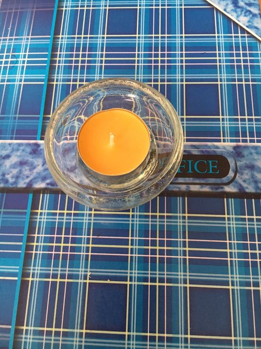 Свещник, стъклена чашка за чаени свещи