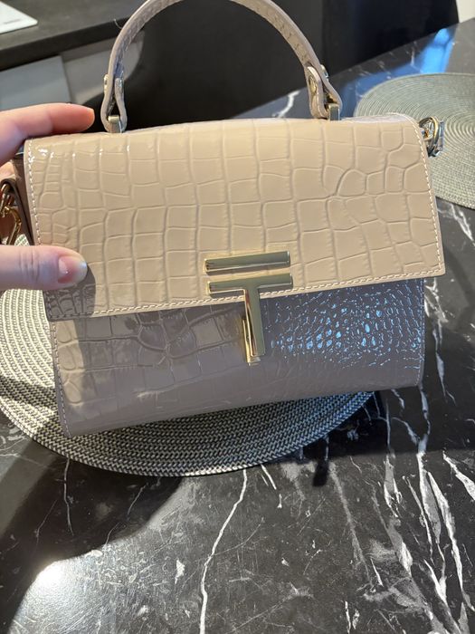 Geanta piele naturala Atelier Tanna nude croco editie limitata