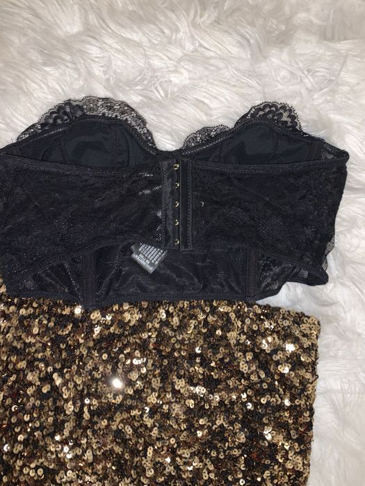 Fustita paiete piele ecologica aurie argintie alba zara asos