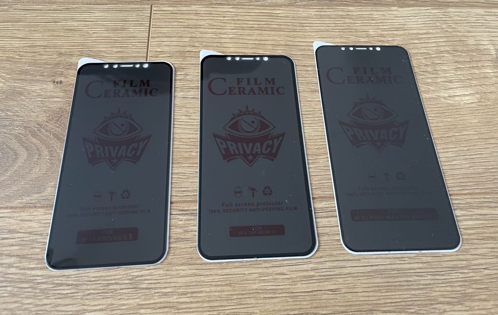 Vand folie sticla ceramica Privacy iphone x,xs max,xr,11 pro max,12,13