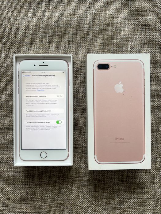 iPhone 7 plus 32 GB в отличном состоянии, без ремонта акб 82