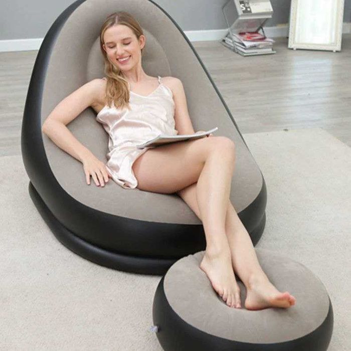 Надувной кресло с пуфикам-116x98x83 см Груз-100 кг  Доставка бесплатно