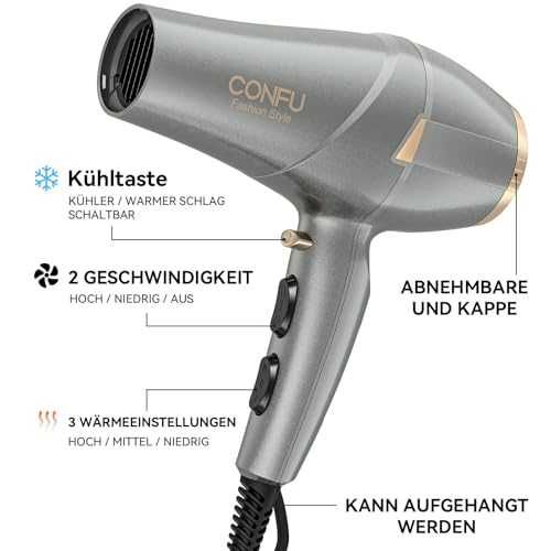 CONFU йонен сешоар 2300W с дифузер и концентратор