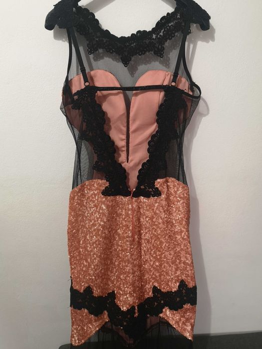 Rochie lunga cu paiete și dantele Chanttal