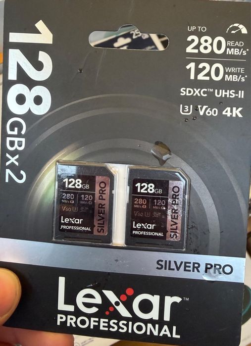 2x128 Gb SDXC Lexar Professional-Silver Pro