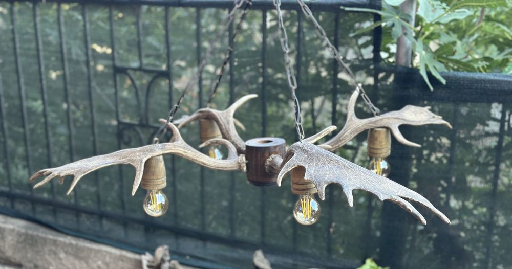 Ръчно направен полилеи от Еленски рога