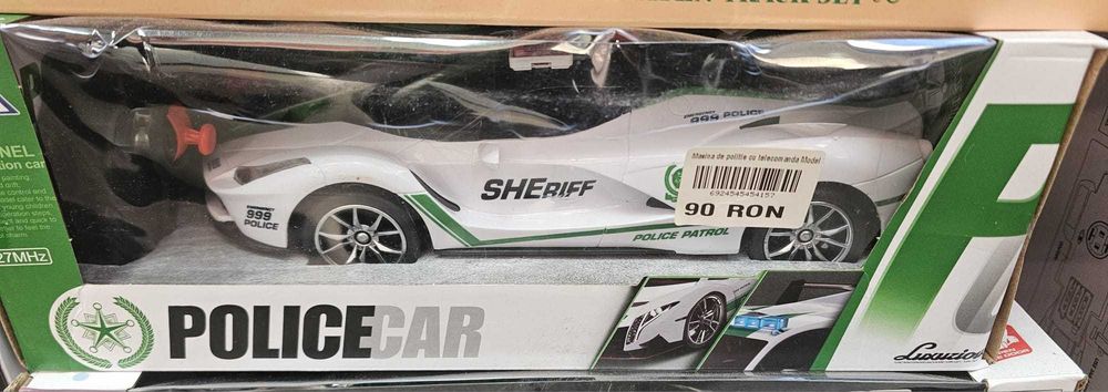 Mașină de Poliție cu Telecomandă „Sheriff Police Patrol” – Nouă în Cutie, Frecvență 27MHz