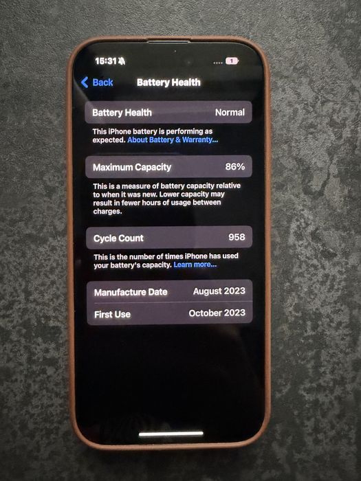 Iphone 15pro Natural Titanium 128gb.