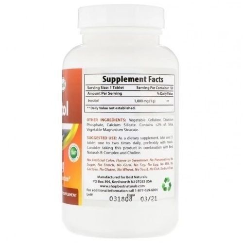Инозитол Best Naturals Inositol 1000 мг 60 таблеток