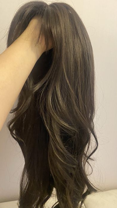 Парик темно коричневый цвет