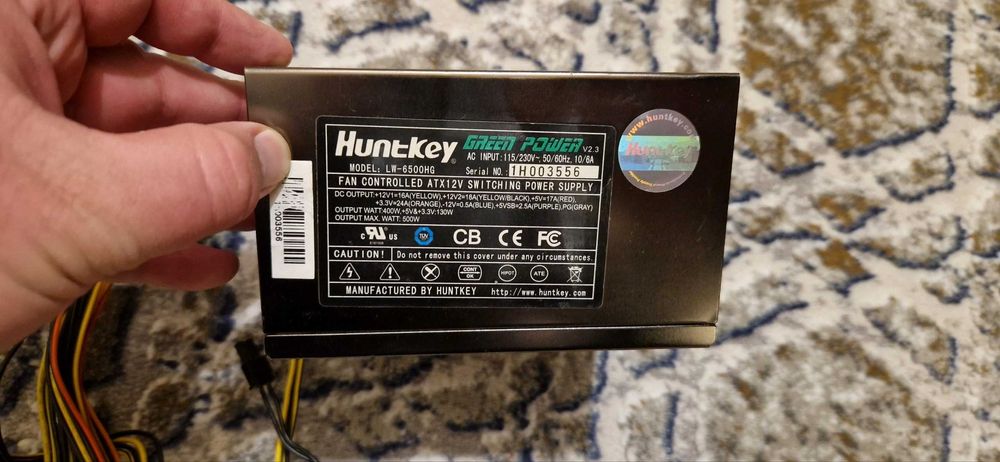 Блок питания Huntkey 500W. Модель: LW-6500HG (срочно)
