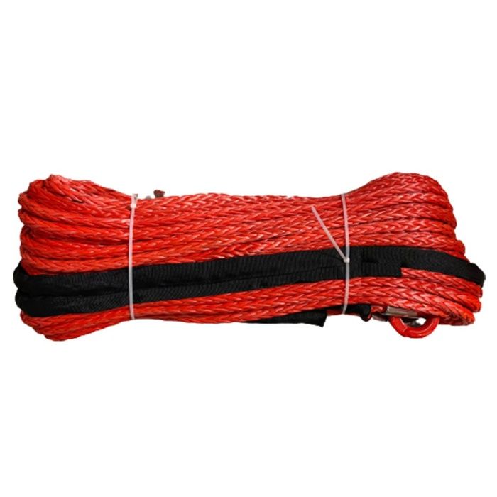 Plasma sintetica rosie cu carlig pentru troliu 12mmX50m OFM4x4