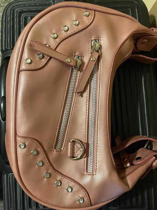 металик розова дамска чантичка