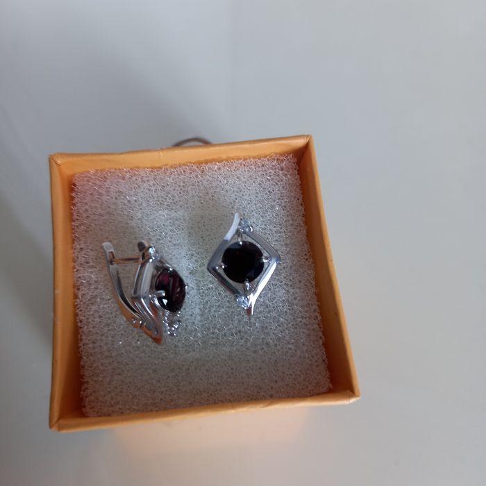 Серьги  серебряные.