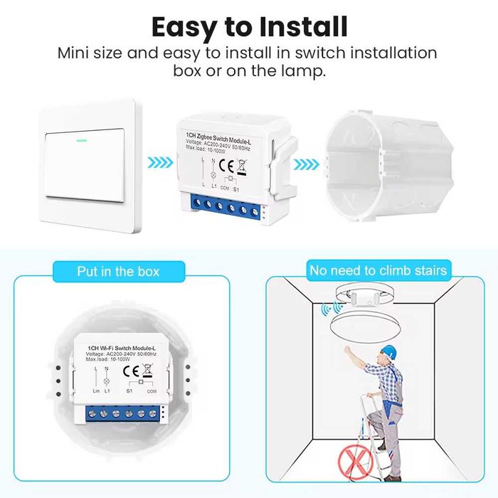 AVATTO LZWSM16 Zigbee модул ∎ БЕЗ НУЛА ∎ за осветление 1|2|3 канала