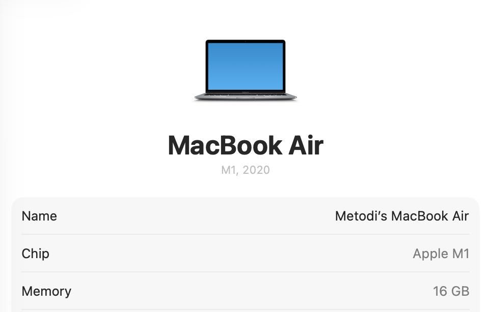 Продавам Macbook Air M1 с  16 GB памет