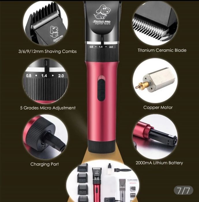 Машинка за подстригване на кучета BaoRun p-6 с керамично-титаниев нож