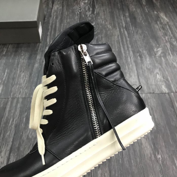 Adidasi Rick Owens Geobasket High-Top Sneaker Black/Milk