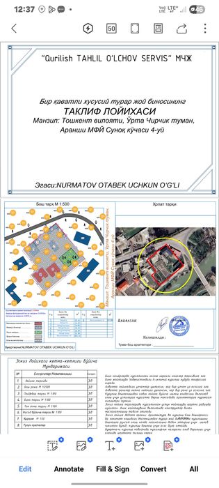 Uchaska sotiladi qurilishga ruxsati bor loixasi bor